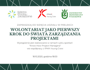 Wolontariat jako pierwszy krok do świata Zarządzania Projektami